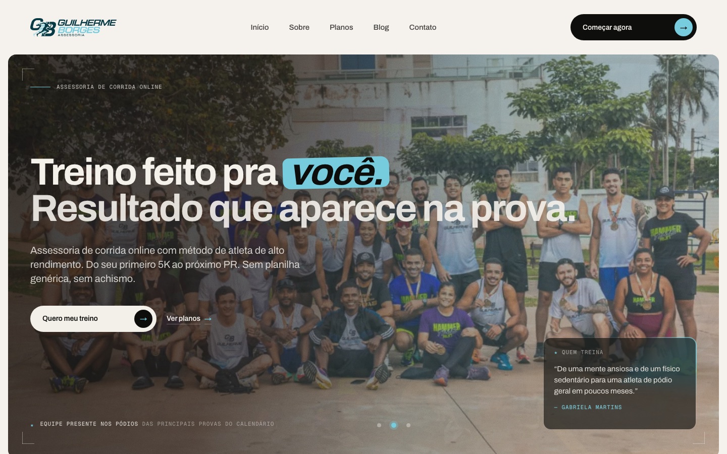 Página que criei para cliente